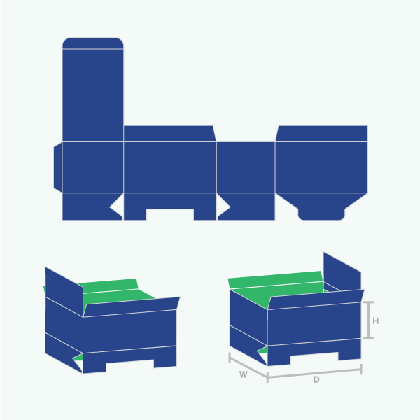 Custom 1-2-3 bottom display boxes