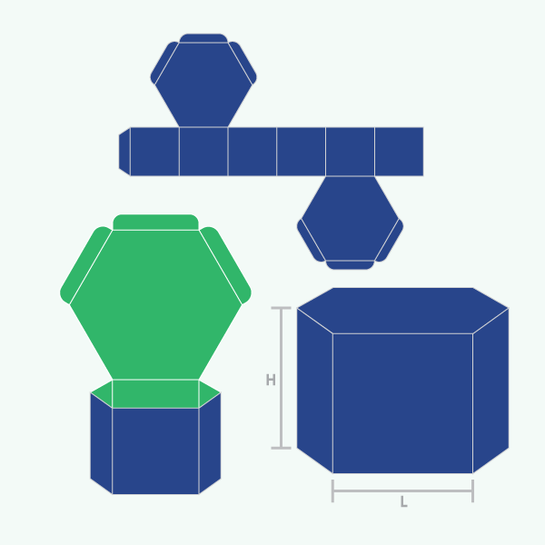 Cardboard Hexagon Boxes